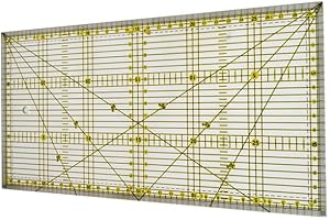 BANGSHOU Quilting Ruler 15 cm x 30 cm, Multi-Purpose Patchwork Ruler with Double Coloured Grid Lines for Sewing & Crafts