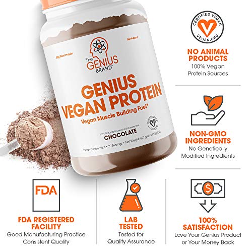 Genius Vegan Protein Powder Plant Based Lean Muscle Building Shake