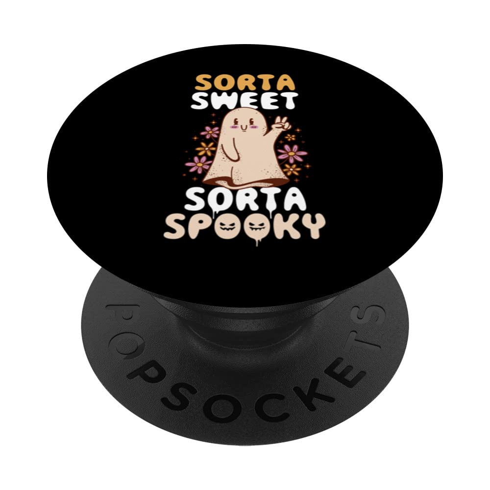 Sorta Sweet Sorta Spooky Floral Ghost PopSockets Swappable PopGrip