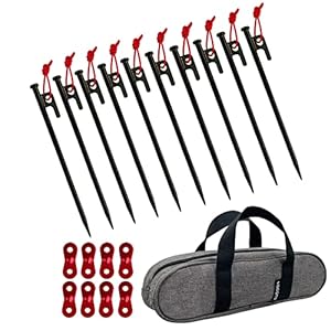 【YOGOTO】 30cm ペグ セット 硬い土 砂地 草地用 タープペグ φ10mm