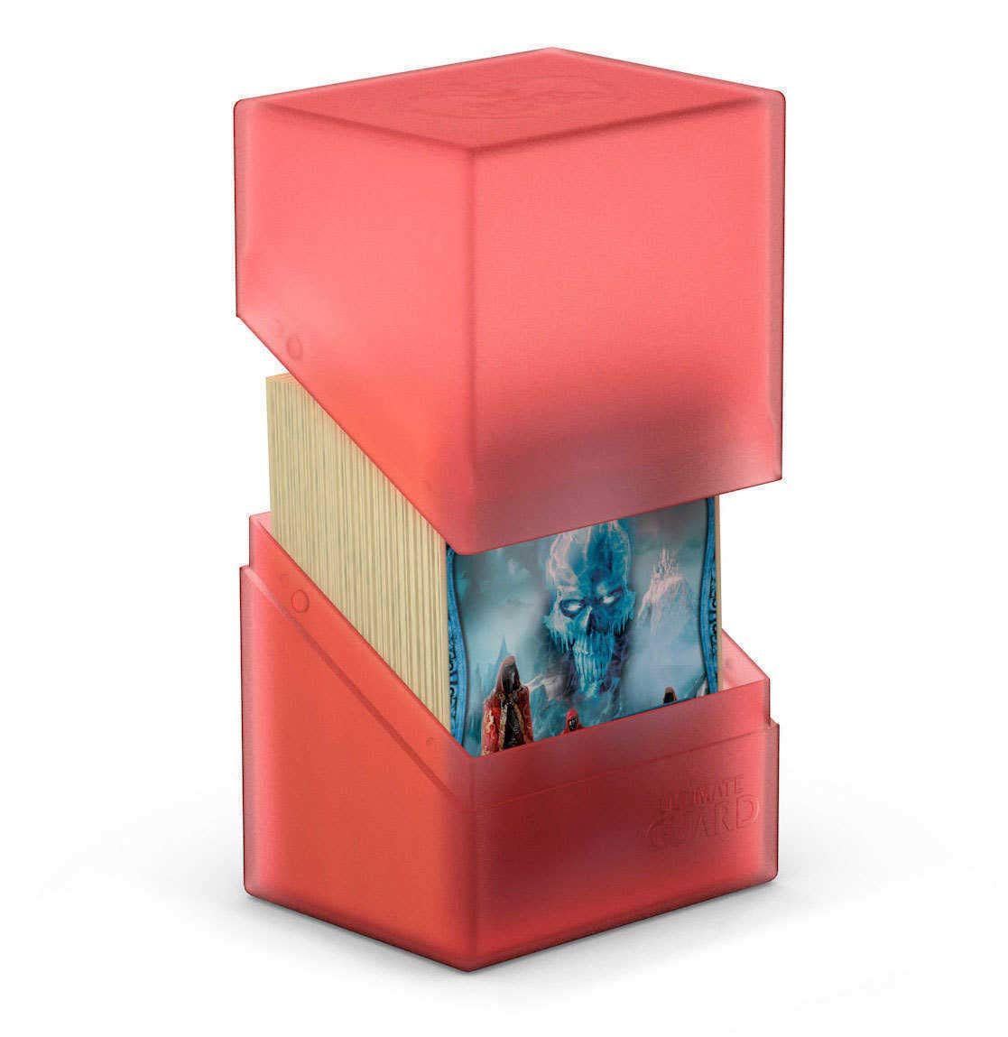 Ultimate Guard Boulder 80+ Classic, Deck Case for 80 Double-Sleeved TCG Cards, Ruby, Secure & Durable Storage for Trading Card Games, Soft-Touch Finish