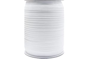 Bristlegrass Shiny Fold Over Elastic Band for Sewing 3/4" 20mm FOE Roll Spool Stretchy Ribbon for Hair Tie Headband Dress DIY Sewing Trim (C-3/4 Inch x 50 Yards,White)