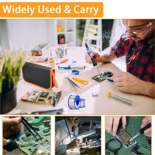 Tabiger Soldering Iron Kit 15-in-1, 60W Soldering Iron with Adjustable Temperature, Soldering Gun, 5pcs Soldering Iron Tips, Solder Wire, Desoldering Pump, Tweezer, Soldering Stand, Tool Case - Thumbnail 6