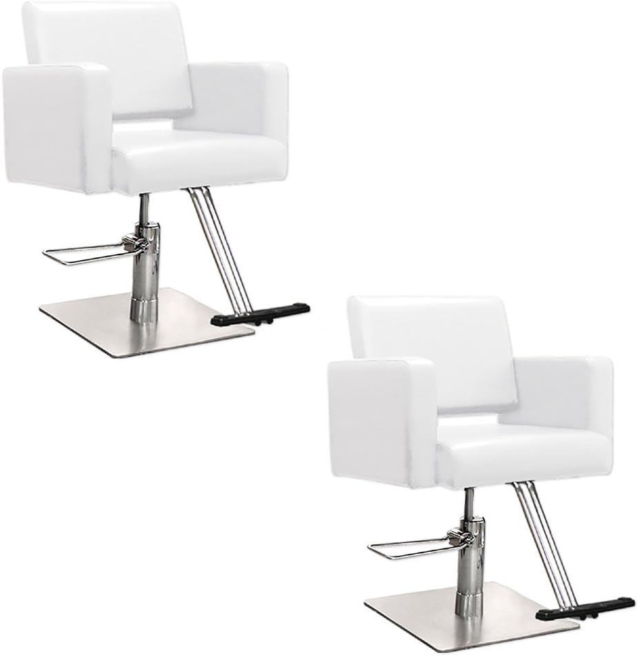 White Professional Hair Salon Equipment Havana Styling 2 Chair Package
