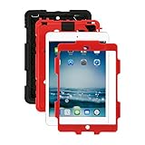 Ipad mini case,ACEGUARDER®ipad mini 2 case,ipad mini 3 case *Slim Military-Duty* Case for Rainproof Shock proof Anti-Dirt Drop Resistance Case with Back Clip for Apple Ipad mini 2/3 (Black-Red)