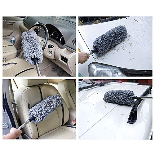 upra Car Duster Kit - Pro Version, Microfiber Auto Duster Exterior/Car Interior Detailing Brush/Microfiber Cloth, Best Duster for Auto, SUV, UV, Truck,Motorcycle and Home Office Cleaning (Pro)