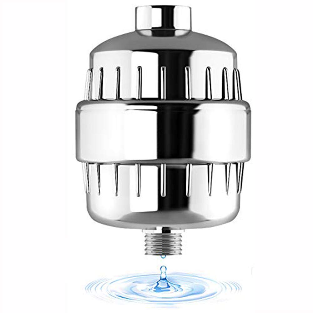 Universal Shower Filter 12 Stages Replaceable Filter Cartridge Water Purifier Softer with Teflon Tape Work with Any Shower Head for Removing Harmful Impurities