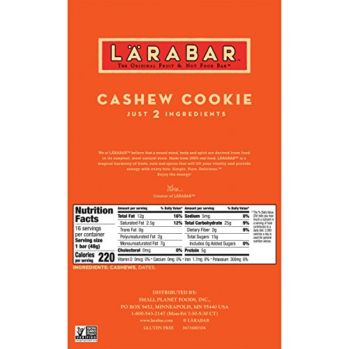 image for LÄRABAR LARABAR, Fruit & Nut Bar, Cashew Cookie, Gluten Free, Vegan, 