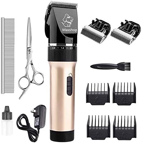 Maxshop Low Noise Rechargeable Cordless Cat and Dog Clippers – Professional Pet Clippers Grooming Kit,Animal Clippers Pet air Trimmers Set