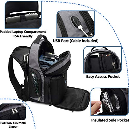 Laptop Cooler Backpack Insulated lunch Bag, 16.4inch Laptop, TSA lunch