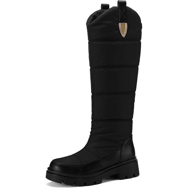 SACFOF Women's Winter Knee High Snow Boots – Waterproof, Fleece Lined, Platform Hidden Wedge, Anti-Slip | Warm Winter Boots For Cold Weather - View #2