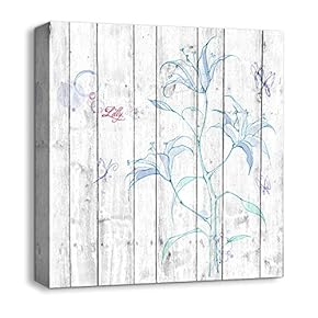 Canvas Wall Art Beautiful Flowers Painting Artwork for Home Prints Framed - 12x12 inches