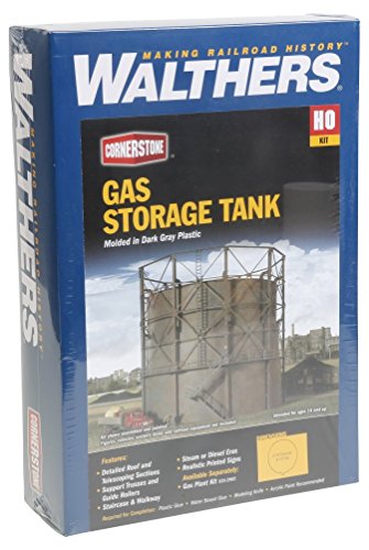Walthers HO Scale Empire Gas Works - Cornerstone Series174 Plastic Kit Gas Storage Tank 9-7/8