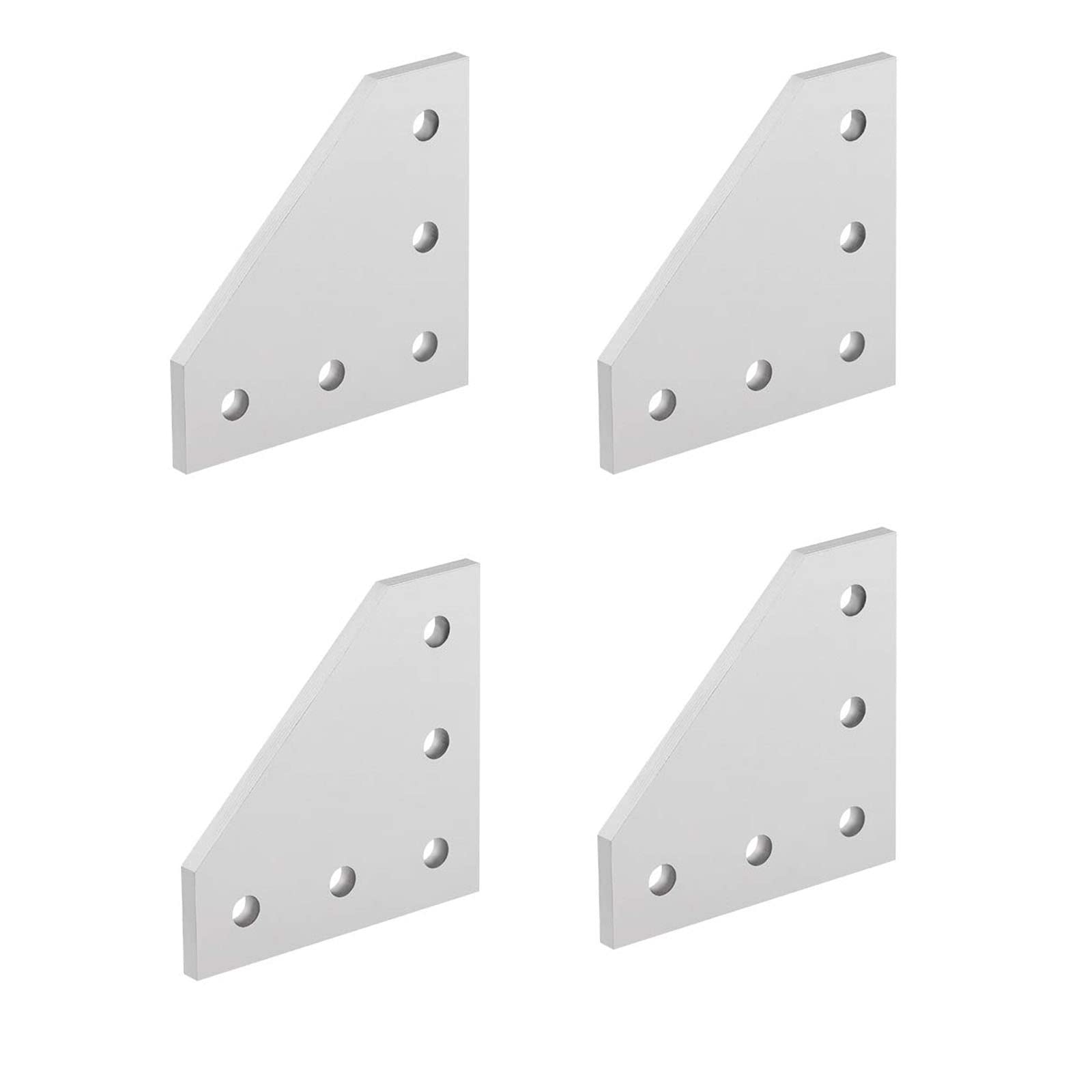 TA-VIGOR L Shape Outside Joining Plate, 5 Hole 90 Degree Joint Plate Corner Bracket for 2020 Aluminum Profile 3D Printer Frame, 4 Pcs