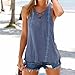 Women Vest Tops,Napoo V-Neck Sleeveless Modal Shirt Tank Tops Blouse T-shirt with Bandage (L, Blue)
