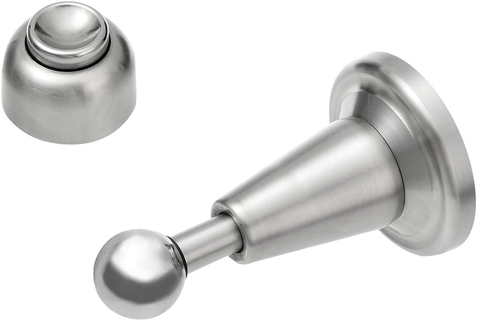 Rauken DS-002 Stainless Steel Soft-Catch Magnetic Door Stop in Brushed Satin Nickel, Wall Mount