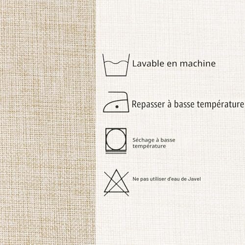 Hiasan Rectangular Tablecloth Linen Look Washable and Waterproof, Outdoor Tablecloth for Garden Dining Room, Garden, Party, Picnic, Birthday, Wedding or Home, 135 x 220 cm, Beige