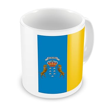 Resultado de imagen de taza de café con la bandera de canarias