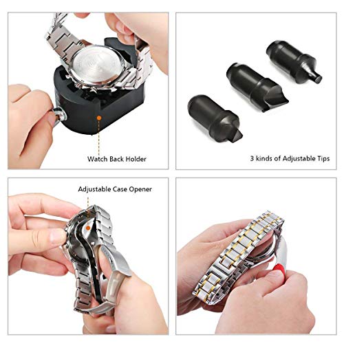 [2018 Newest Version] Baban 168 Pcs Watch Repair Kit, Watch Tool Kit Professional Spring Bar Tool Set Larger Adjustable Case Opener, Forceps, Watch Band Link Pin Watch Band Remover - Thumbnail 5