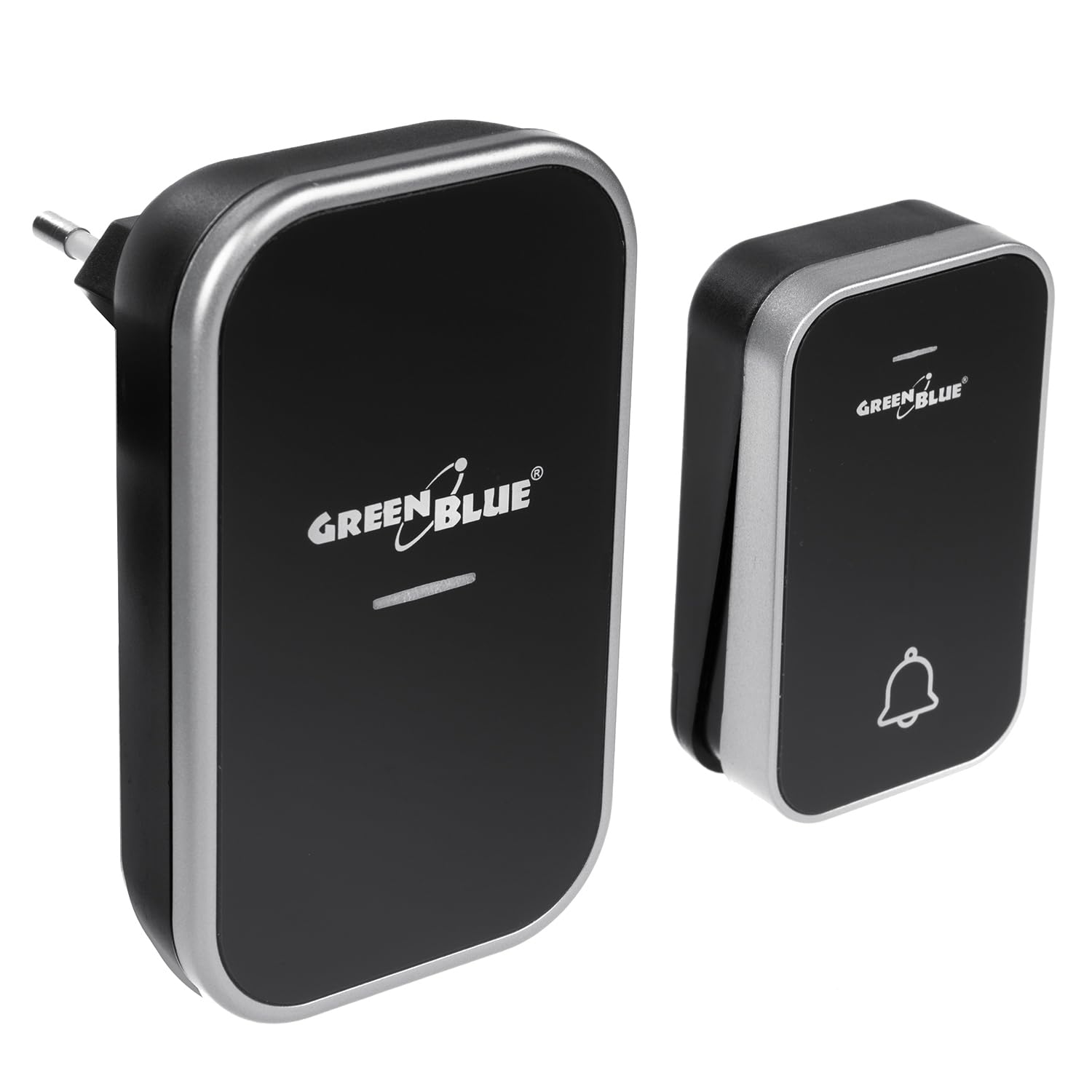 GreenBlue kinetic battery-free wireless bell, 38 melodies, black, range up to 200m, IP44, GB157 B
