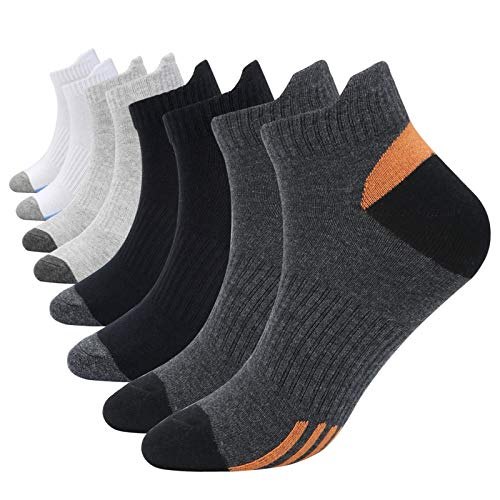 Laswumen Ankle Socks 4 Pair, Athletic Stockings Sport Cotton Socks for Men,Size US 6-11