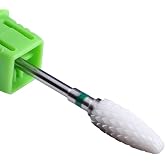 MZCMSL Coarse Grit Ceramic Nail Drill Bit,White Ceramic Cone File Bit | 3/32 Flame Style Gel Nail Polish Removing Nail Art Tool, Low Heat