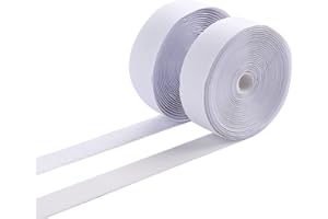 1 Inch Hook and Loop Tape White Self-Adhesive Fasteners Mounting Tape for Home School Office Car and Crafting Organization (5