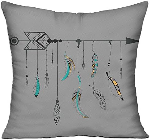 Black Arrows Colored Feathers Feather Arrow Novelty 100% Cotton Resilient 18x18 Inch Superabsorbent Throw Pillows Pillows
