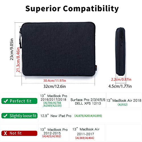 SIMTOP 360° Protection Laptop Sleeve 14 inch Case Bag compatible with 14" Lenovo ThinkPad Dell HP ChromeBook, 15" New MacBook Pro USB-C Touch Bar A1990 A1707 (Black) - Image 7