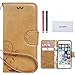iPhone 6s Wallet Case,iPhone 6s Case,iPhone 6 Wallet Case,ACO-UINT Vintage Embossed Wallet Leather Case with Card Slots,Folio Book Cover Magnetic Case with Strap for iPhone 6s 4.7[Khaki]