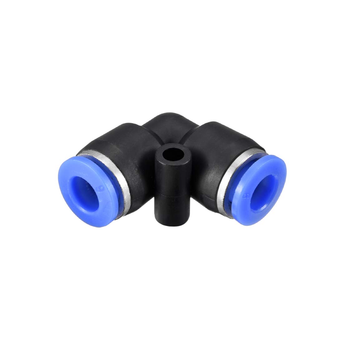 sourcing map Plastic Elbow Push to Connect Tube Fitting 6mm Tube OD Pneumatic Air Push Fit Lock Fitting Blue 2pcs