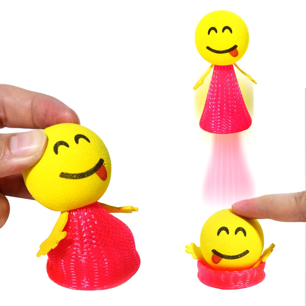 PROLOSO Jumping Popper Colorful Spring Launchers Bouncy Toy Balls 24 Pcs