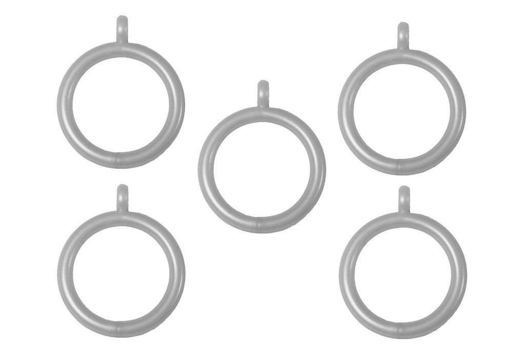 Merriway BH03269 (24 Pcs) Plastic Curtain Drapery Pole Rod Rings with Fixed Eye, Inner Diameter 35mm (1.3/8 inch) Outer Diameter 45mm (1.3/4 inch) Chromed - Pack of 24 Pieces