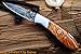 DKC Knives DKC-58-LJ-OW-DS-PC LITTLE JAY Olive Wood Pocket Clip Damascus Steel Blade Folding Pocket Knife Olive Wood Handle 4
