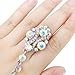 EVER FAITH 1920s Style Inspired Bracelet Adjustable Ring Set Iridescent Clear AB Crystal