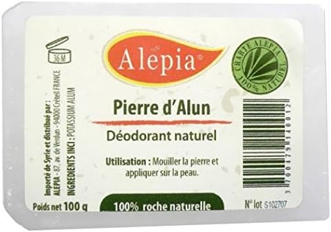 Alepia Tradition - 100g Alum Block (Soothes Shaving Irritation, alum stone, alum antiperspirant, alum block shaving, alum natural) With Clear Perspex Case