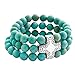 Silpada 'Devotion' Natural Howlite Beaded Stretch Bracelet in Sterling Silver, 7