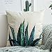 MIULEE Pack of 4 Tropical Leaves Series Throw Pillow Cover Decorative Cotton Linen Burlap Square Cushion Cover Pillow Case for Car Sofa Bed Couch 18 x 18 Inch