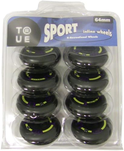 True Sport Youth Inline Skate Replacement Wheels 64mm 82a Outdoor