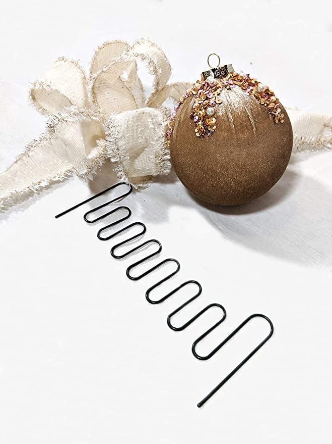 Ornament Hooks - Ornamator Ornament Hangers - Heavy-Duty Hanger Set for Hanging Christmas Decorations – Multipurpose Ornament Hooks for Xmas Decorations, Ornament Clusters, Ribbons, Wreaths, Plants, 10-Pcs (Large)