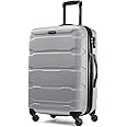 Samsonite Omni PC Hardside Expandable Luggage with Spinner Wheels, Silver, Checked-Medium 24-Inch