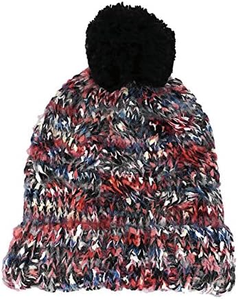 TINKUY PERU 100% Alpaca Unisex Hat Pom Pom Polar Inner Multicolor Black Beanie