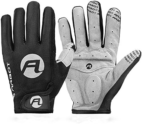 Youth Professional Knit Road Bike Full Finger Gloves Elite Motorbike Mountaineering Hiking Fishing Gym Workouts Cycling Camp Picnic Gymnastics Running Skating Mountain Biking Glove (Black, M)