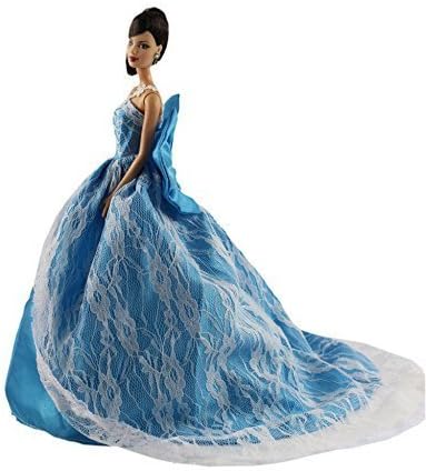 Blue Fashion Princess Dress Gown Made Fit for Barbie Doll