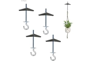 Alovexiong 4 Pack Carbon Steel Plasterboard Ceiling Hooks Spring Toggle Wing Bolts Hanger Wall Ceiling Installation Cavity Wall Fixing Anchors Ceiling Hook Heavy Duty Swag Hanging Plants
