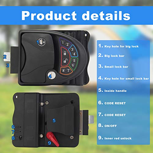 OPL5 RV keyless Entry Door Lock with Deadbolt Backlit,Wireless 20M/65FT Remote Fobs Control