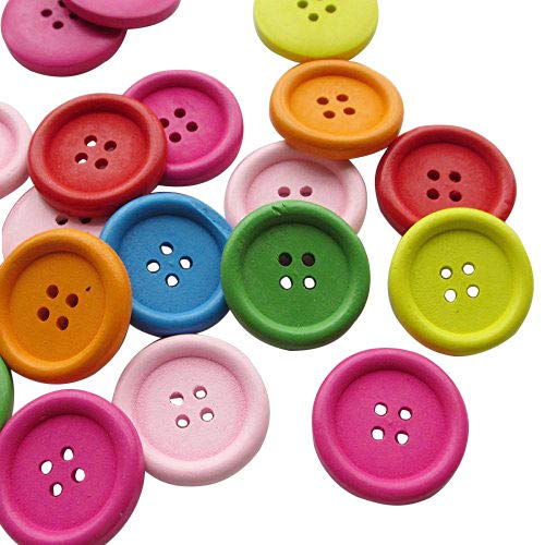 Chenkou Craft New Mix color wood button DIY craft sewing ornament 40pcs (40mm)