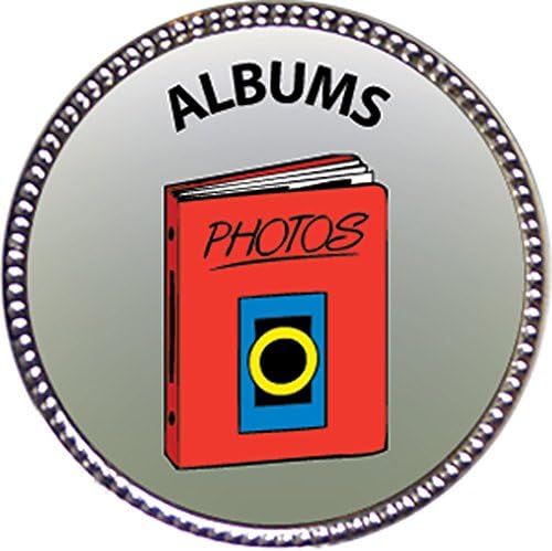 Keepsake Awards Albums Award, 1 inch Dia Silver Pin Creative Arts and Hobbies Collection