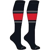 Mk Socks Competitor OTC Baseball, Football Socks (B) Black, Granite, Red