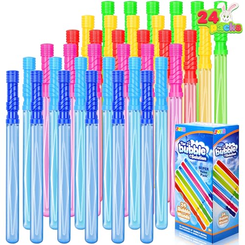 JOYIN 24 Pack 14.6’’ Big Bubble Wands Bulk (2 Dozen) for Summer